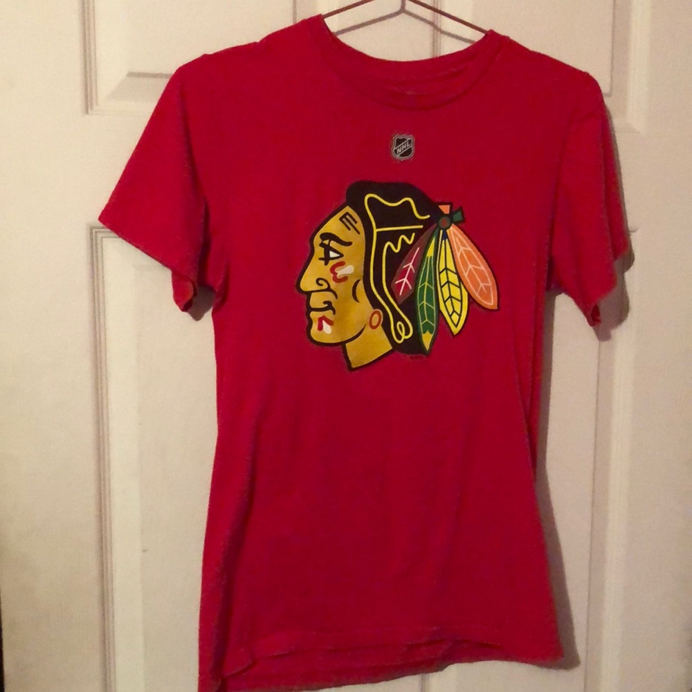 Chicago Blackhawks Scott Darling #33 Red T-Shirt Mens Small S Reebok NHL Hockey